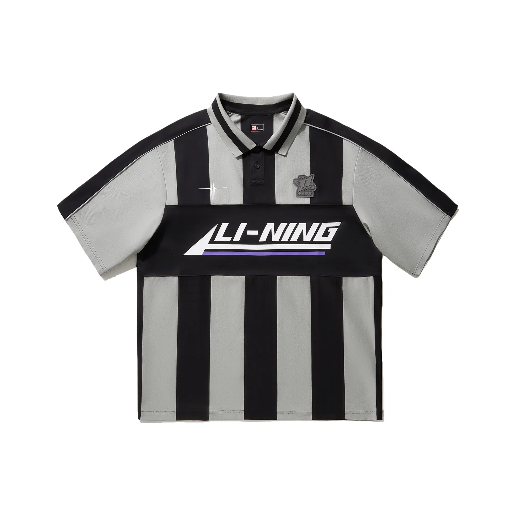 LINING Поло Мужское Черное Ультраматовое Серое