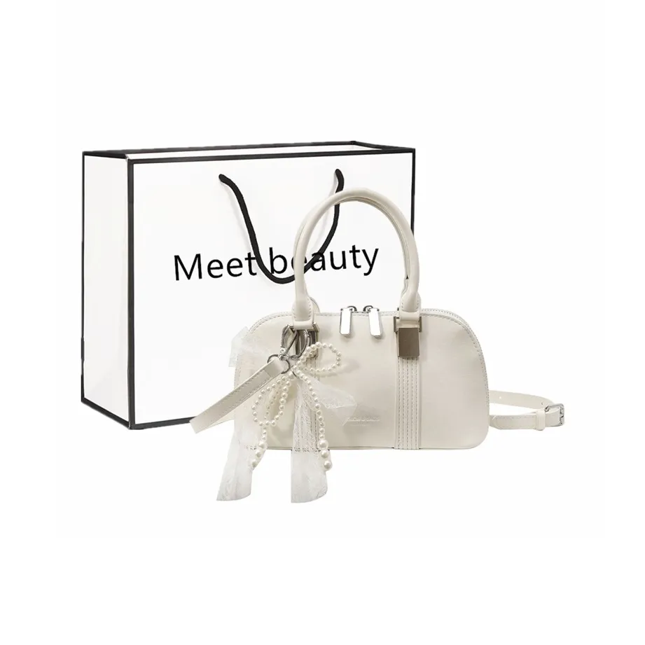 Fitchell ПУ (полиуретан) Bowling Bag Сумка через плечо Женская Белый Экрю Черный Розовый Зеленый