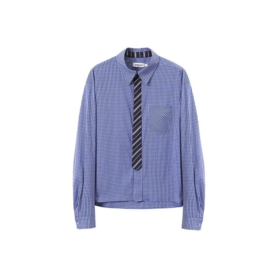 KREATE Рубашка Унисекс Синие Полосы Узор