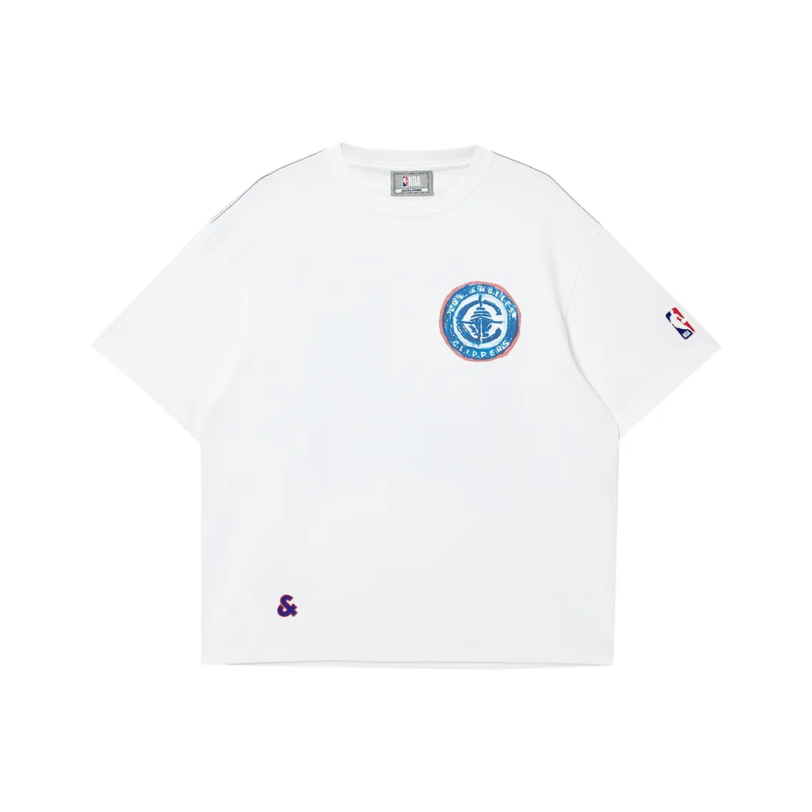 JACK JONES· Джек JONES NBA Co Бренд T Рубашка Мужская A06 Натуральный Белый