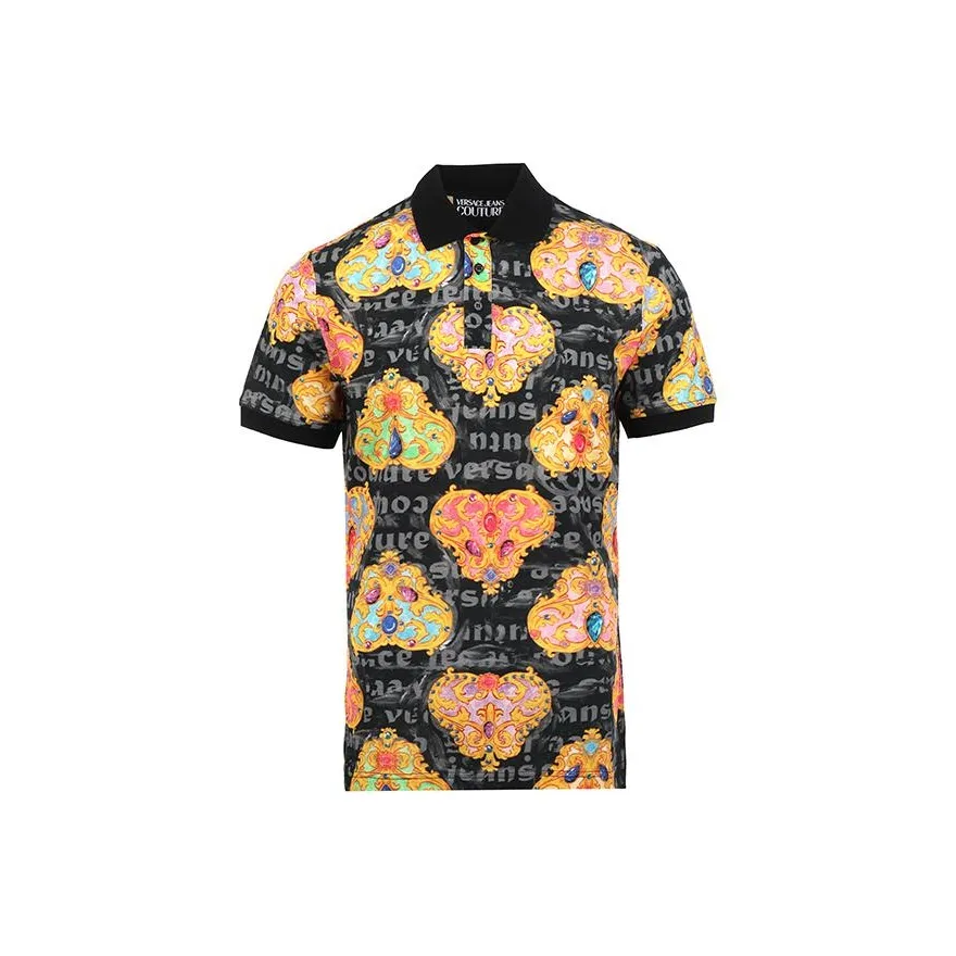 VERSACE JEANS COUTURE SS24 Polo Shirt Men's Black