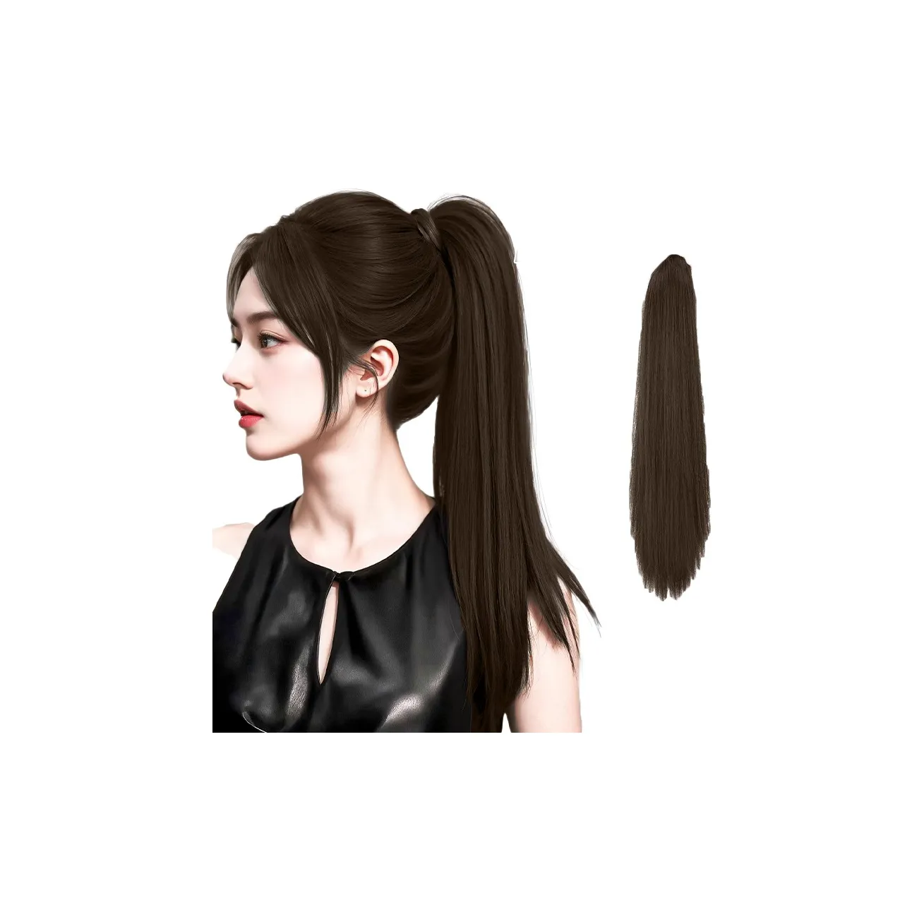 MUYAN Высокий хвост Длинные прямые парики для волос
