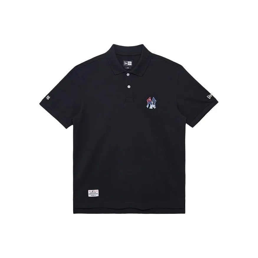 New Era Черное унисекс-поло