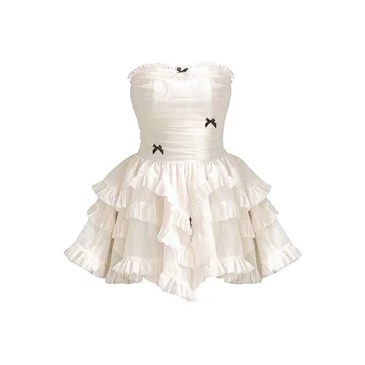 ACAINES Без рукавов Платье Женское Абрикосовое