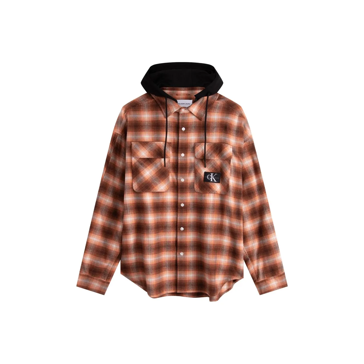 Calvin Klein Shirts Men's GT8 Bronze Brown Checkered Pattern