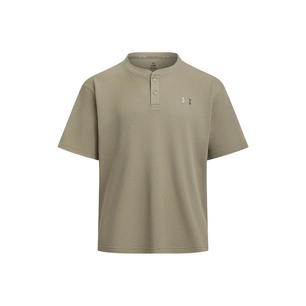 Under Armour WAFFLE HENLEY T Shirt Men's Urban Khaki 299