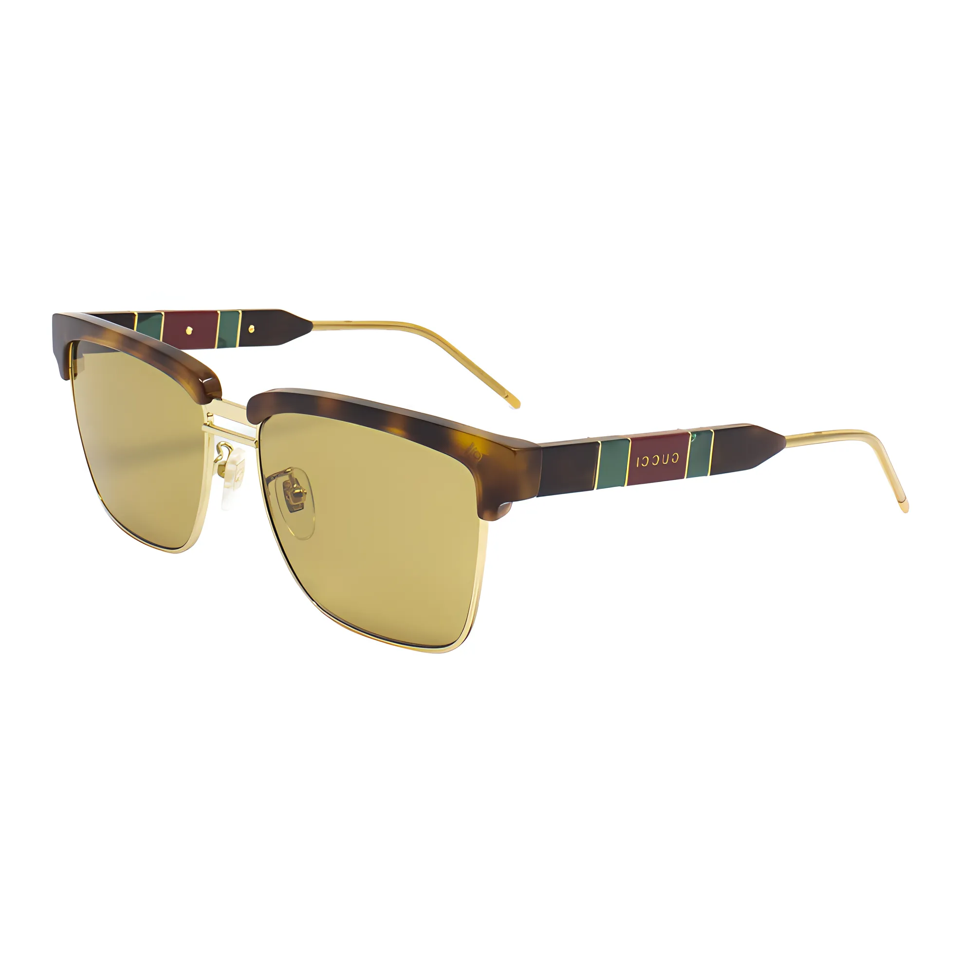 GUCCI Half-Rim Squared Sunglasses