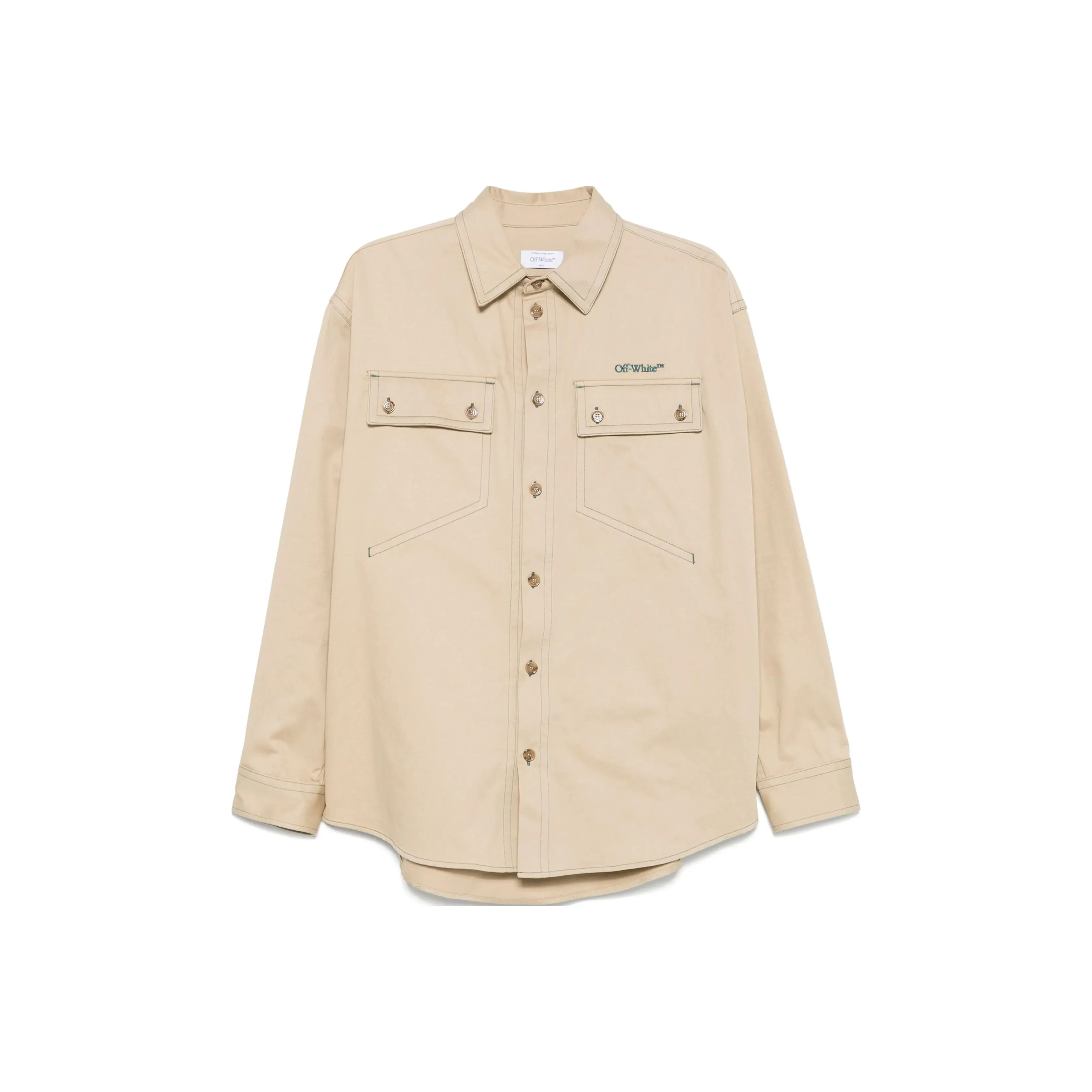 OFF WHITE Stitch Cotgab Milit Overshir Creme Brule