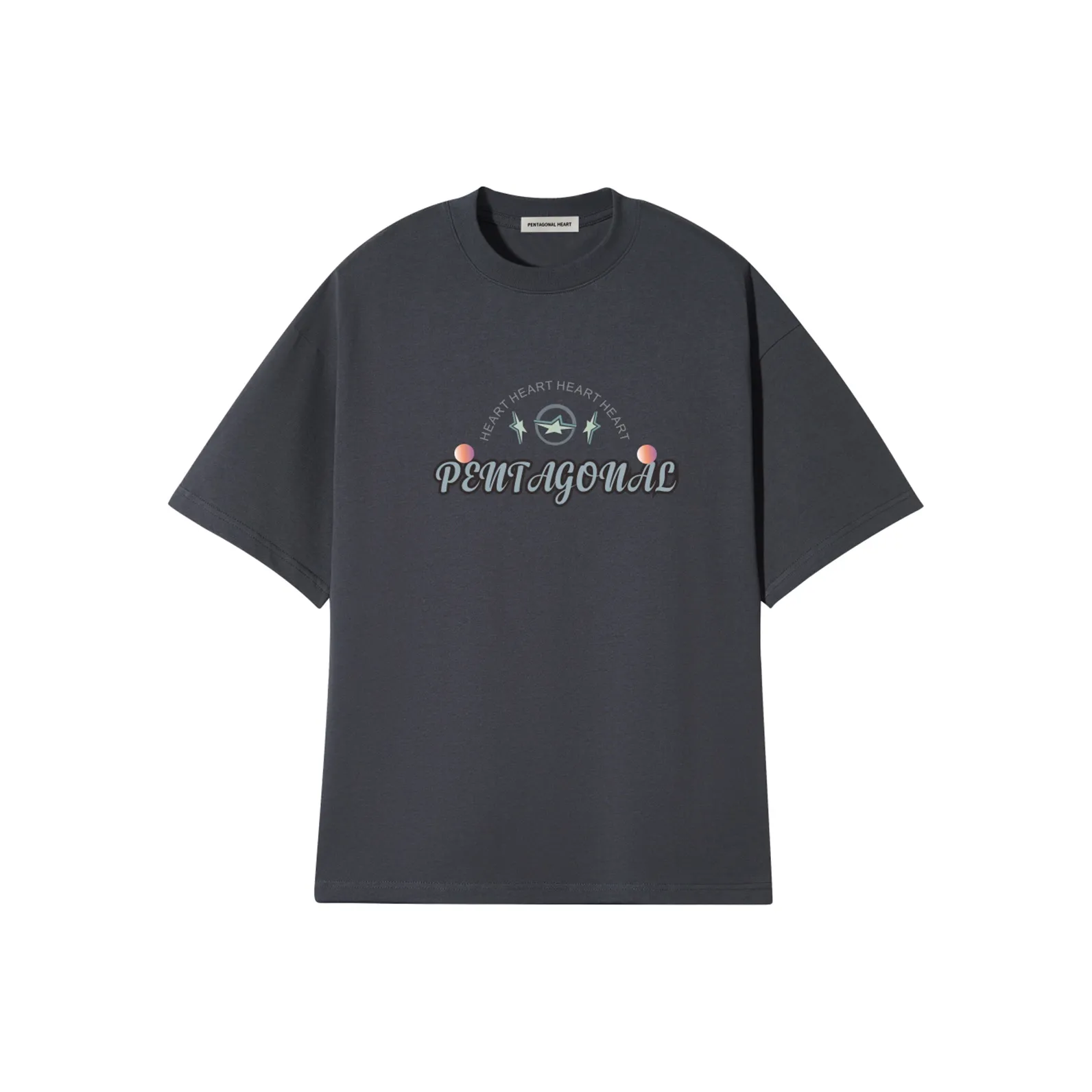 PENTAGONAL HEART Satoshi Star series T-Shirt Унисекс Серый