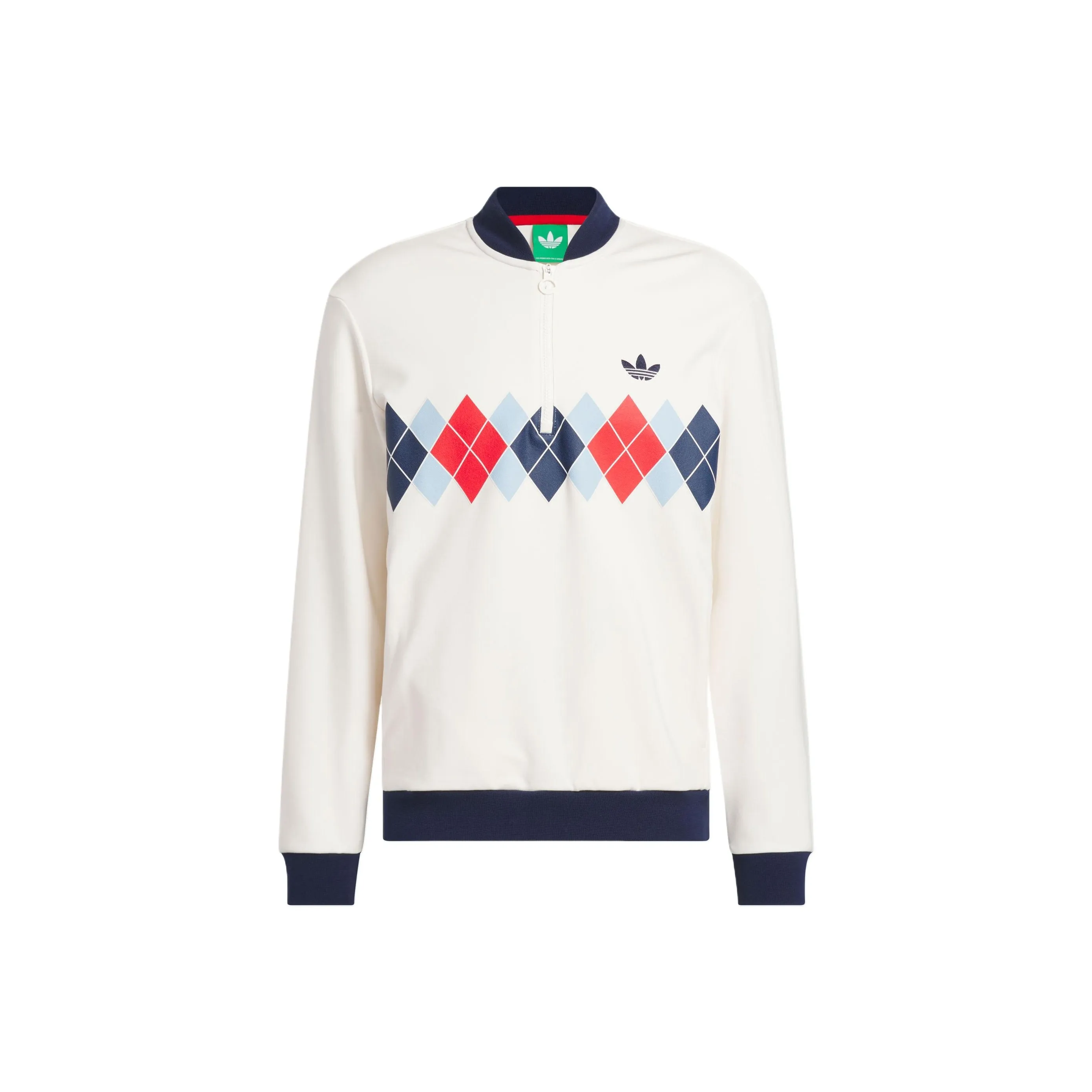 Adidas Originals Argyle Printed 1/4 Zip Sweatshirt