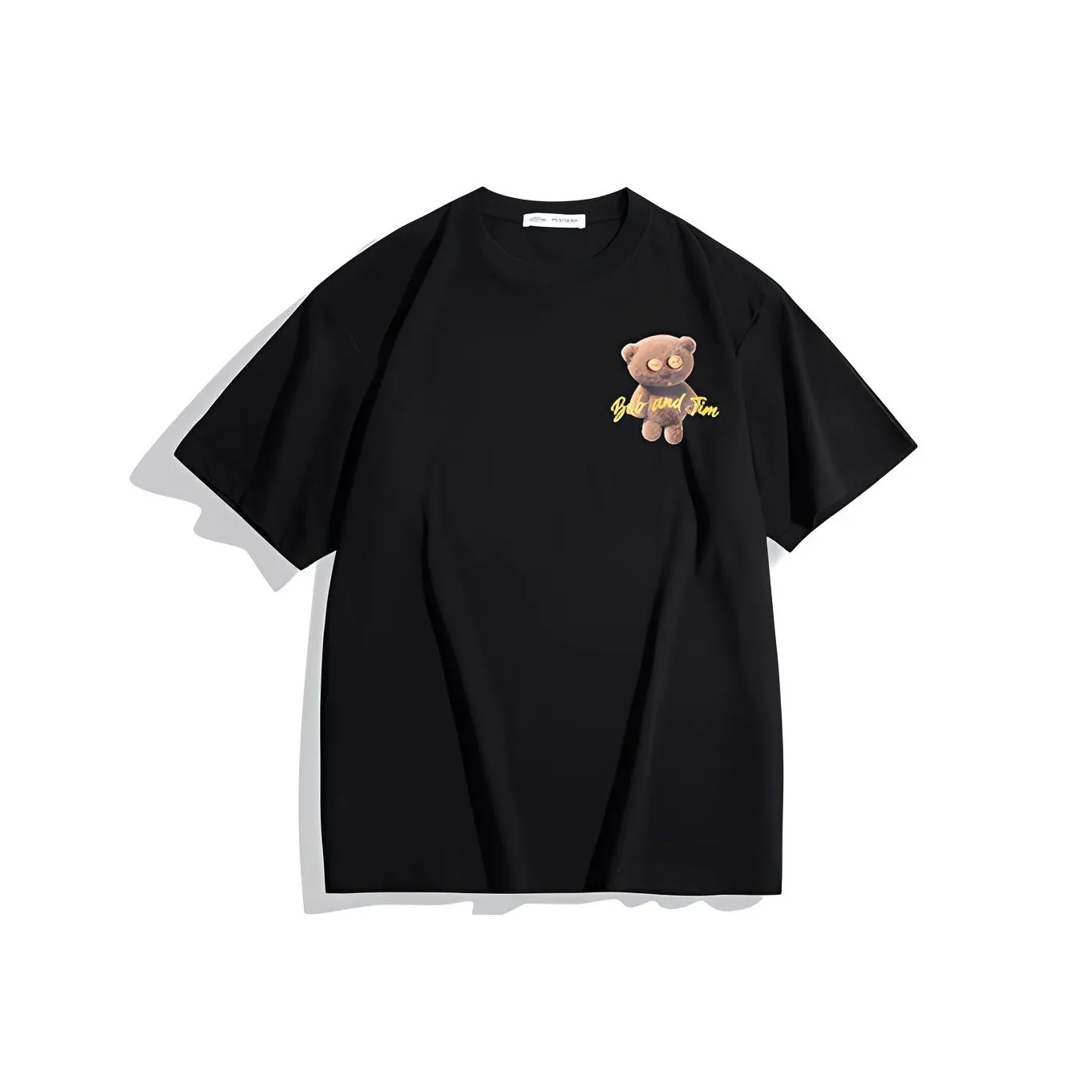 Minions X PEACEBIRD MEN T Shirts Men's Black 1 Loose Fit