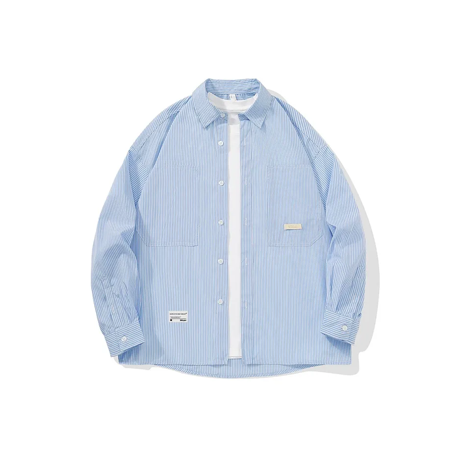 MOPE SS23 Рубашка Унисекс Синие Белые Полоски