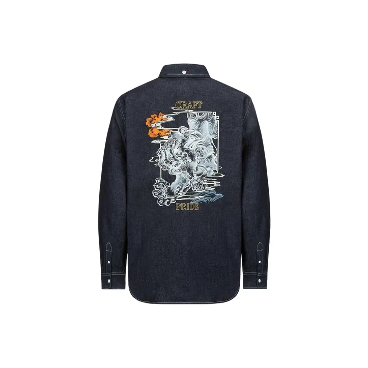 EVISU Shirts Men's Denim Blue