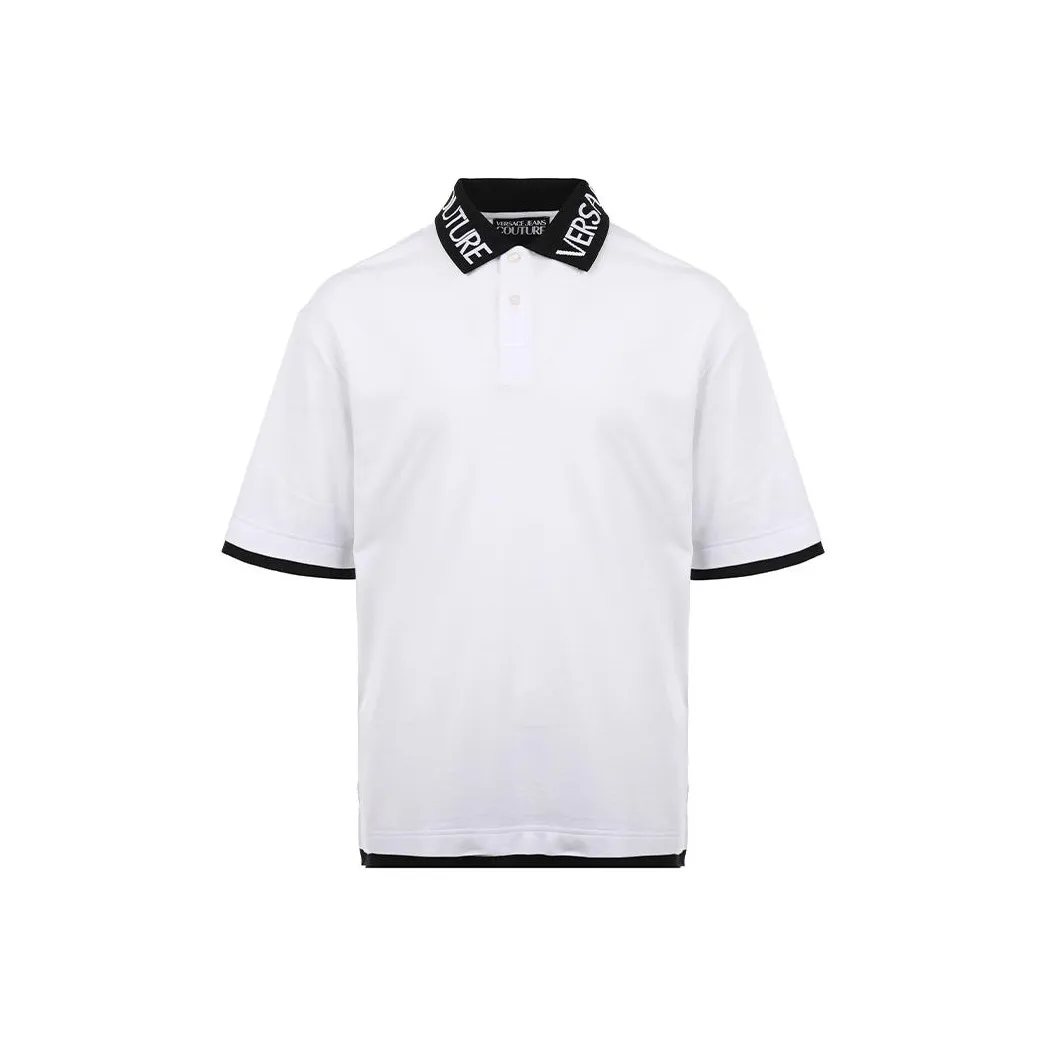 VERSACE JEANS COUTURE Layered Straight Hem Polo Shirt