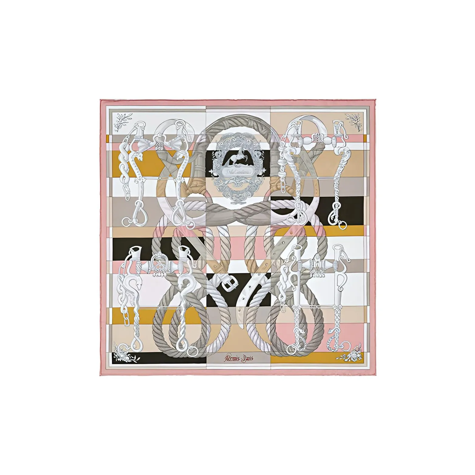 HERMES Шелковые шарфы для женщин Темно-розовый Бежевый Серый шелковый шарф