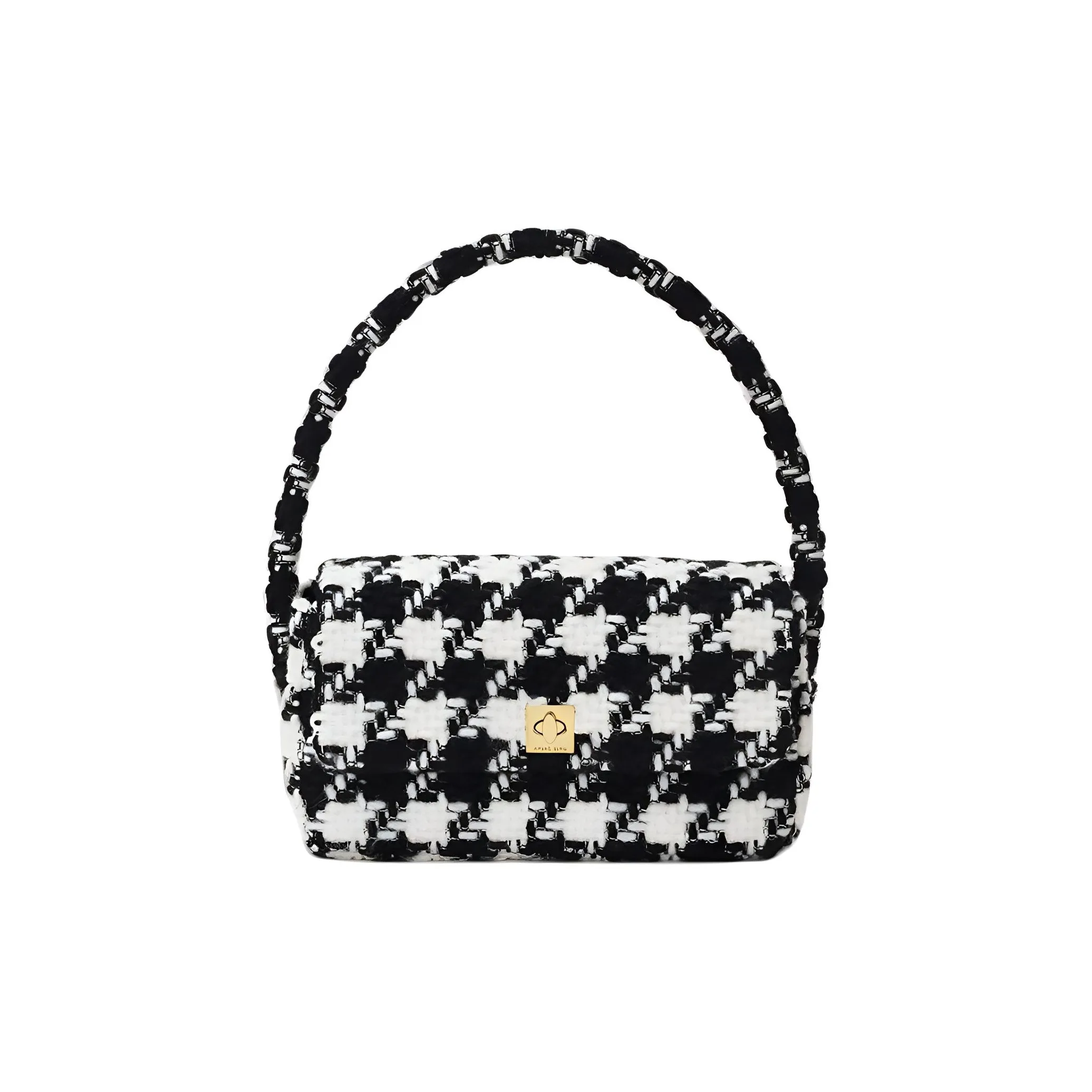 Anine Bing Nico Houndstooth pattern Shoulder Bag