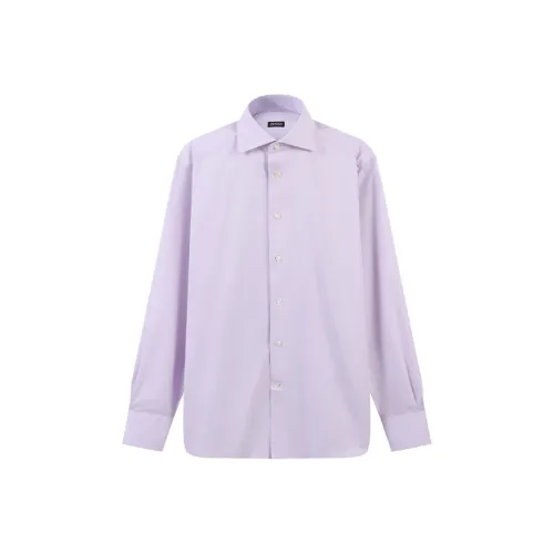 Ermenegildo Zegna Розово-фиолетовые Мужские Рубашки