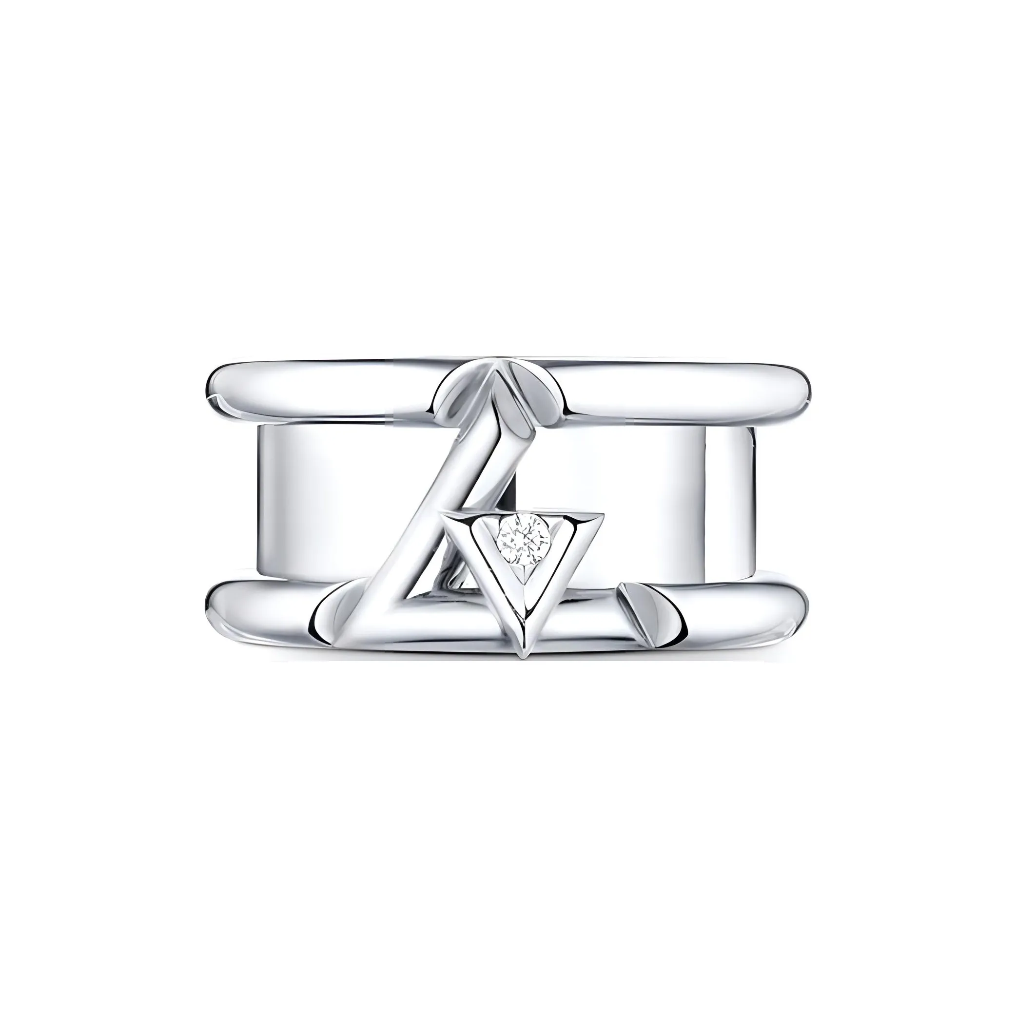 LOUIS VUITTON Lv Volt One Band Ring White Gold And Diamond