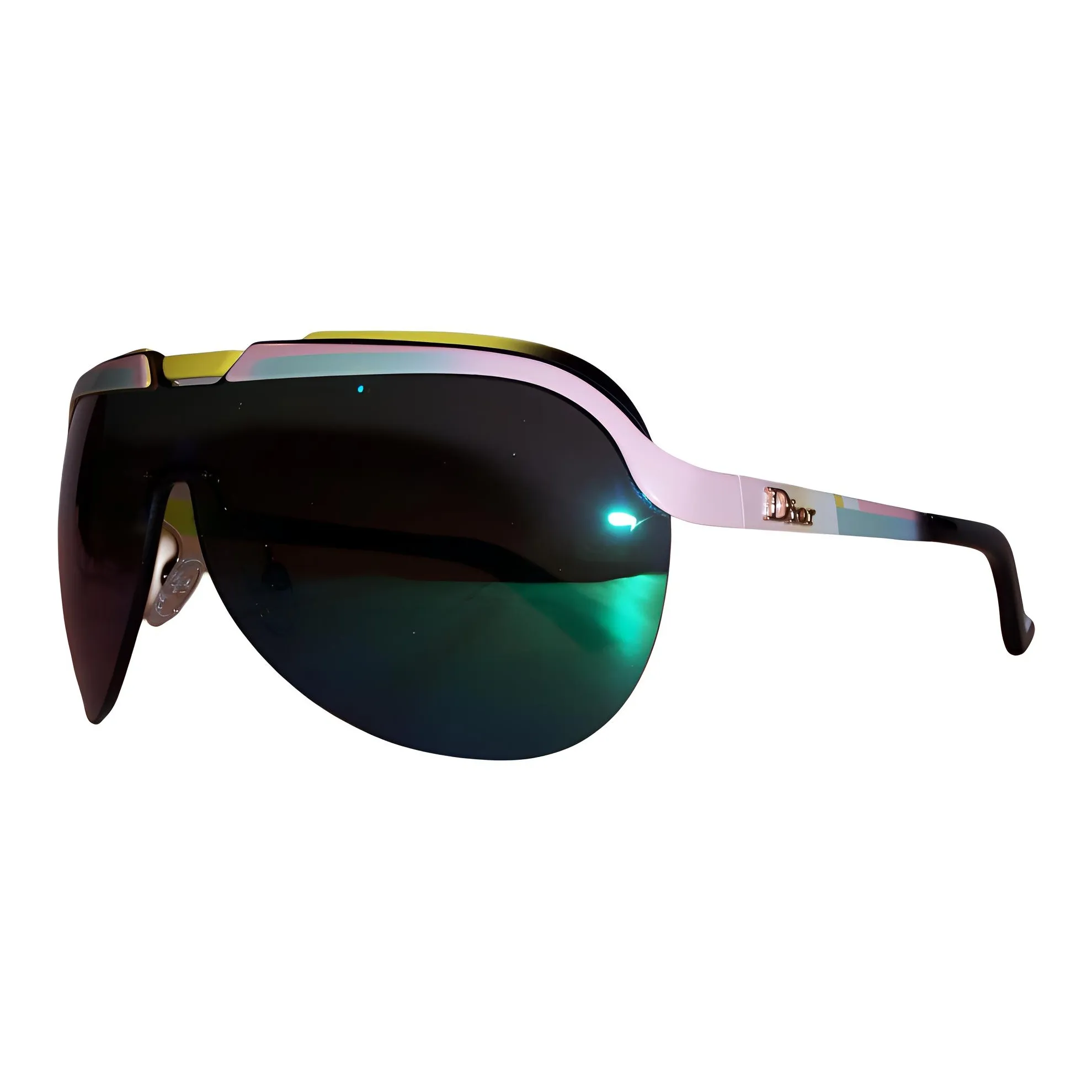 DIOR Metal Irregular Shape Sunglasses Unisex Multicolor
