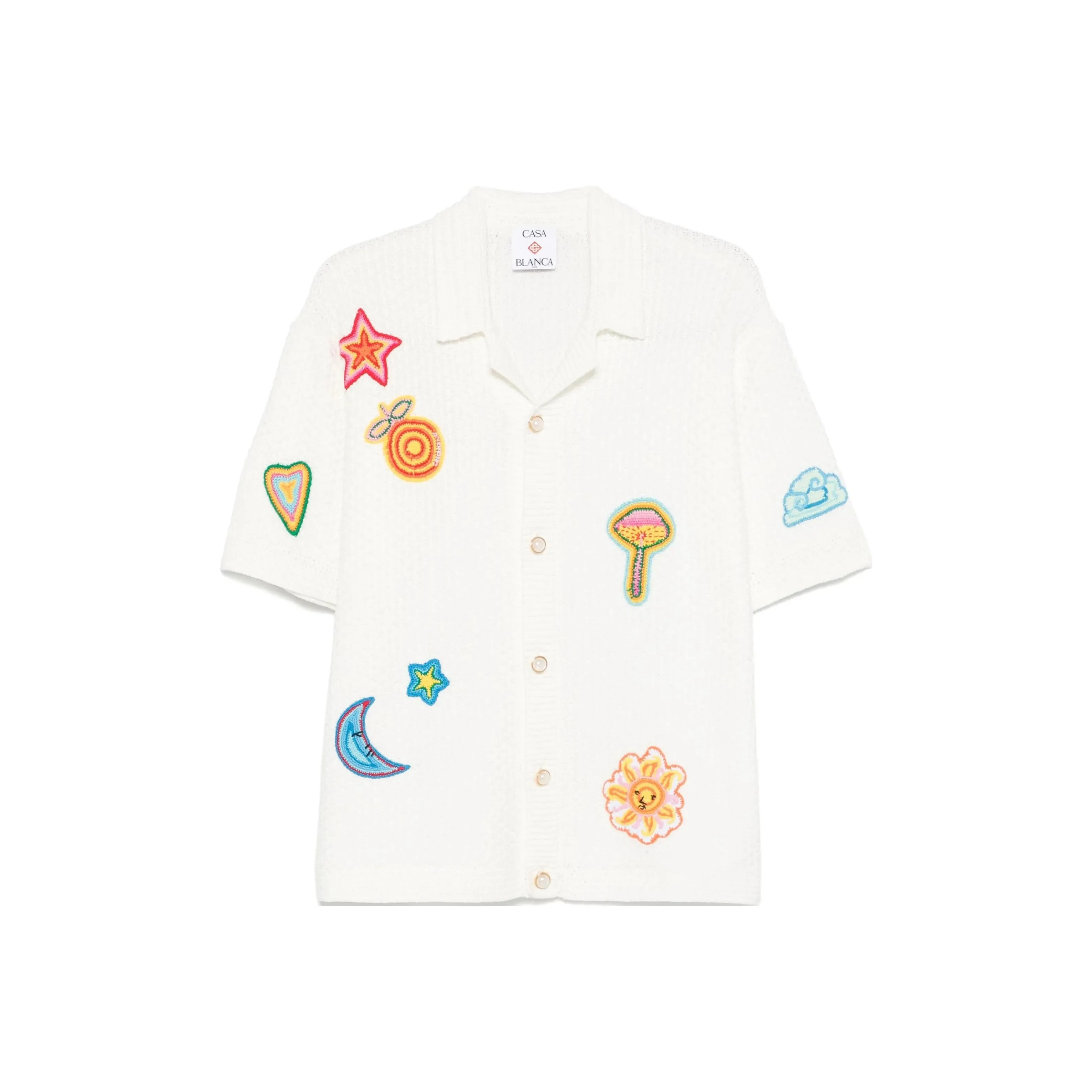 CASABLANCA Patch detailing Crochet Shirt