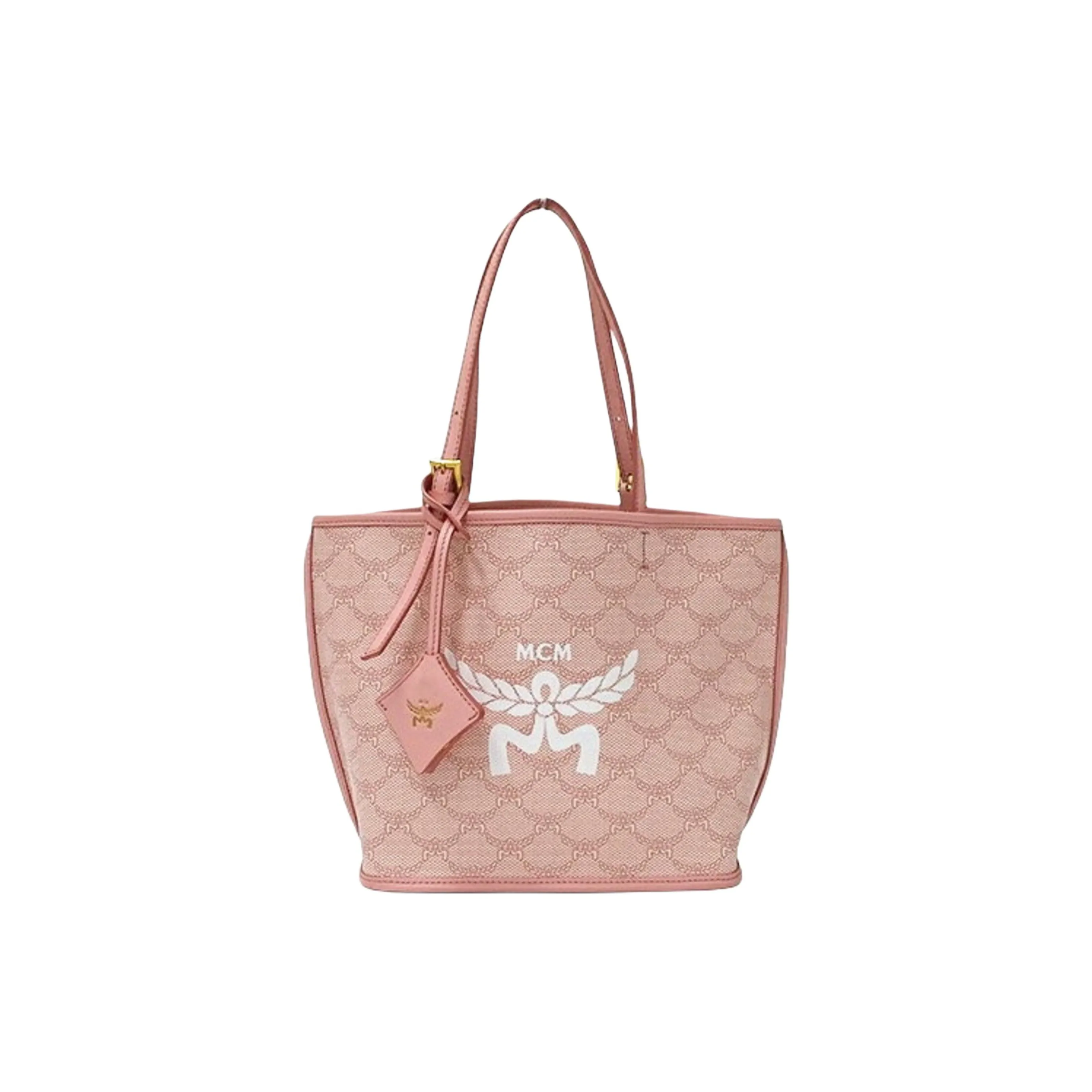 MCM Himmel Artificial Leather Tote Bag, Shopping Bag, One Shoulder Handbag Mini Women's Cherry Blossom Pink