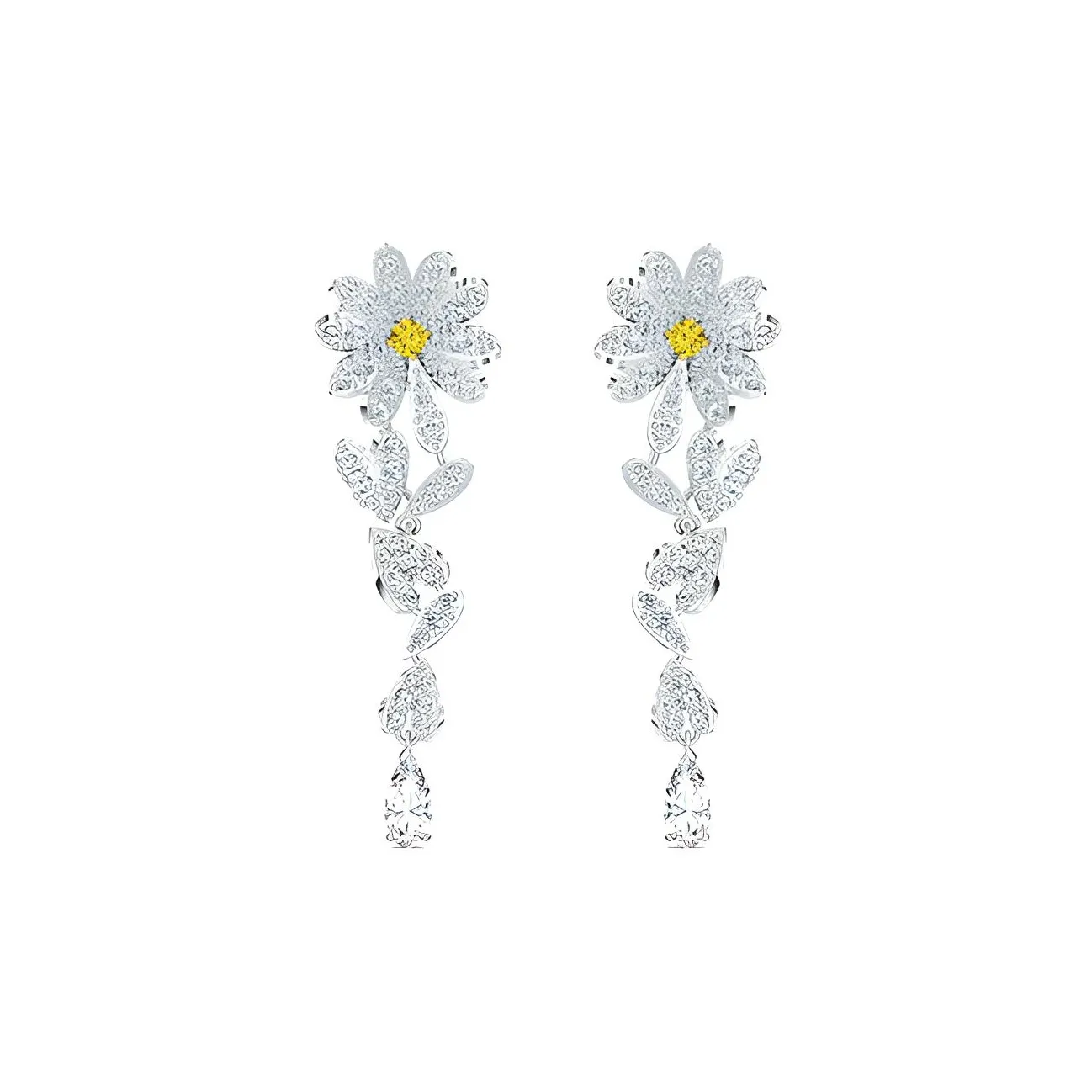 Swarovski Eternal Flower Металлические Серьги Желтые Женские