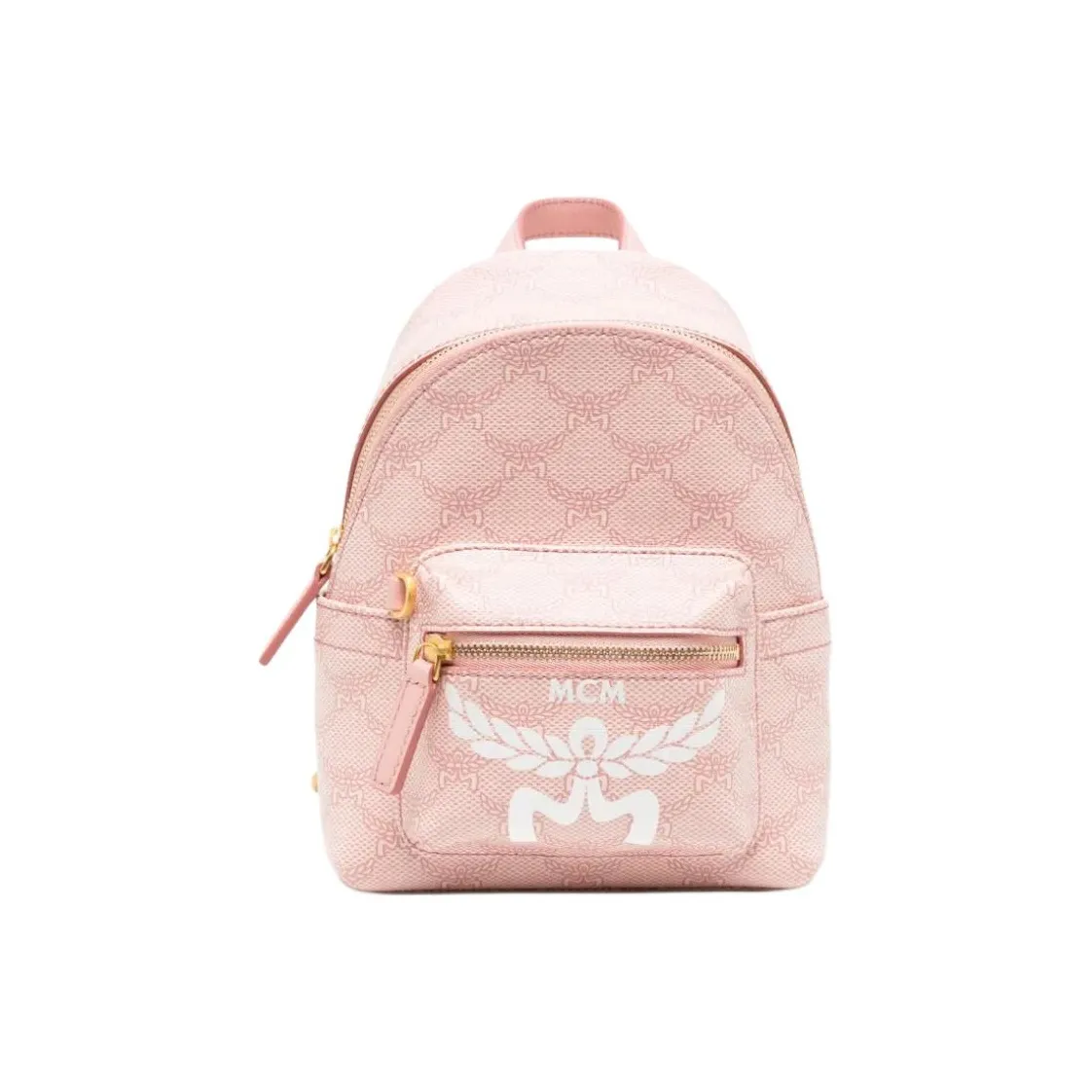 MCM Stark Coated Canvas With Leather Backpack Extra Mini Women's Cherry Blossom Pink