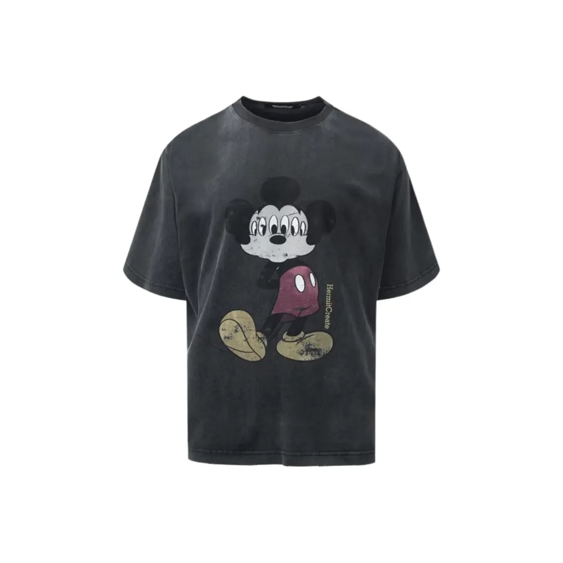 HermitCreate T-Shirt Мужская Выстиранная Черная