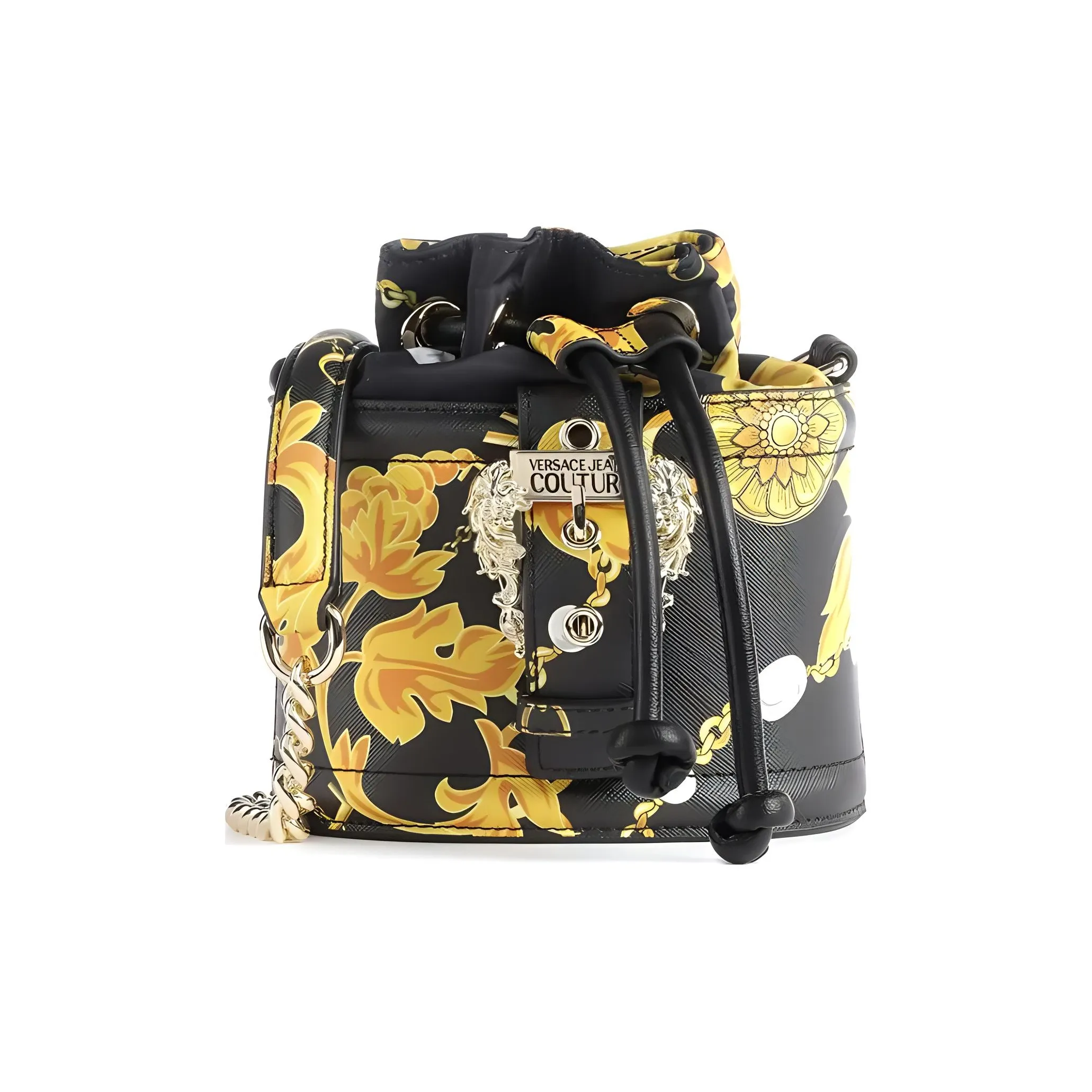 VERSACE JEANS COUTURE Synthetic Leather Bucket Bags Crossbody Bag Shoulder Bag Women's Black
