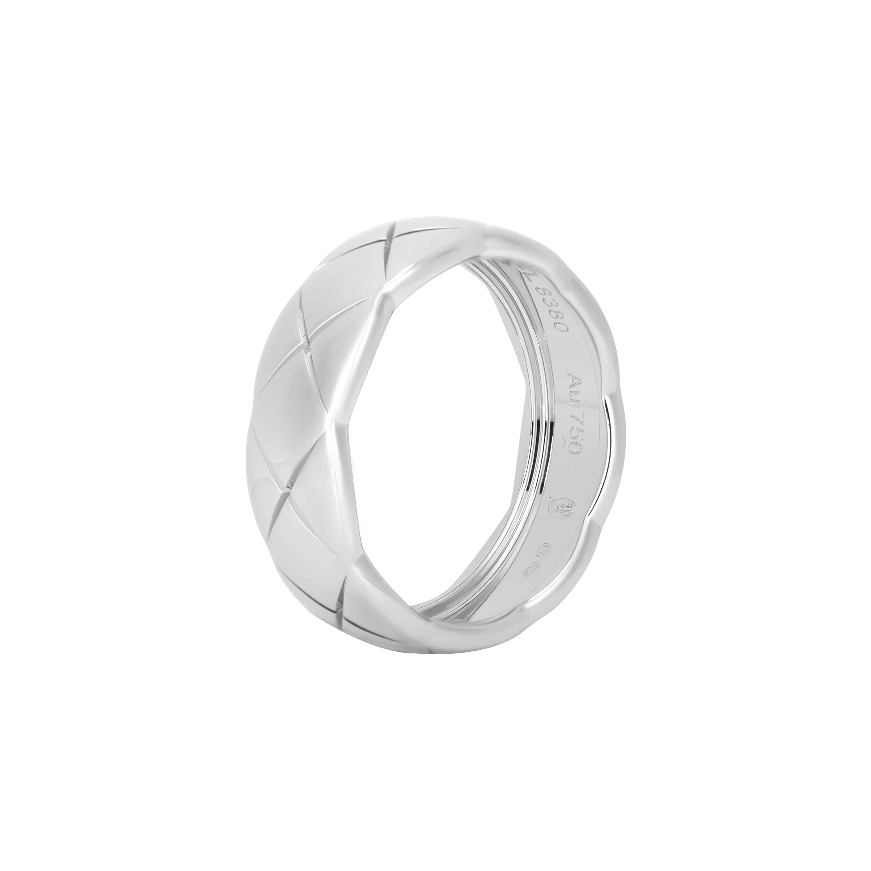 CHANEL White 18K Gold Rings Unisex Silver