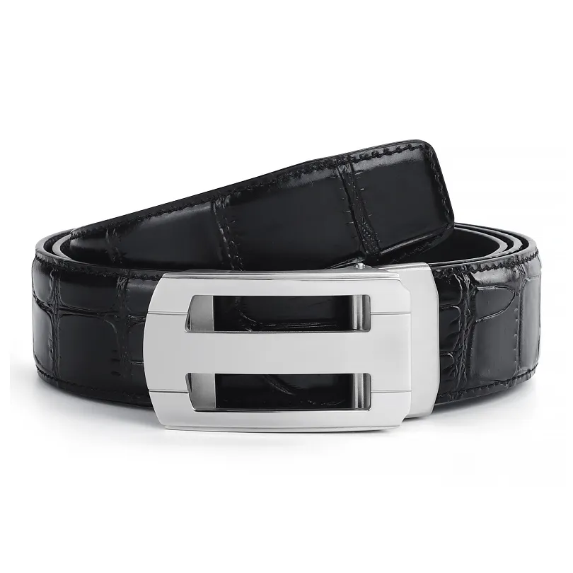 V.V.Brown Ткань Коровья Кожа Крокодил Узор Стильный Костюм Брюки Ремень Мужской 3,5 см