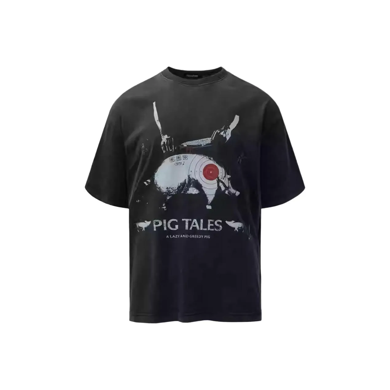 HEMIKELITE T-Shirt Мужской Выстиранный Черный