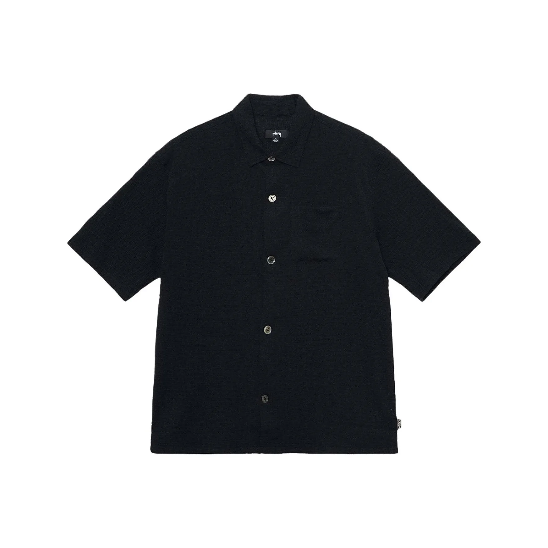 Stussy 2024 Летняя коллекция SS24 Boxy Плоская подошва Подол Рубашка CRINKLED Летняя коллекция Рубашка Унисекс