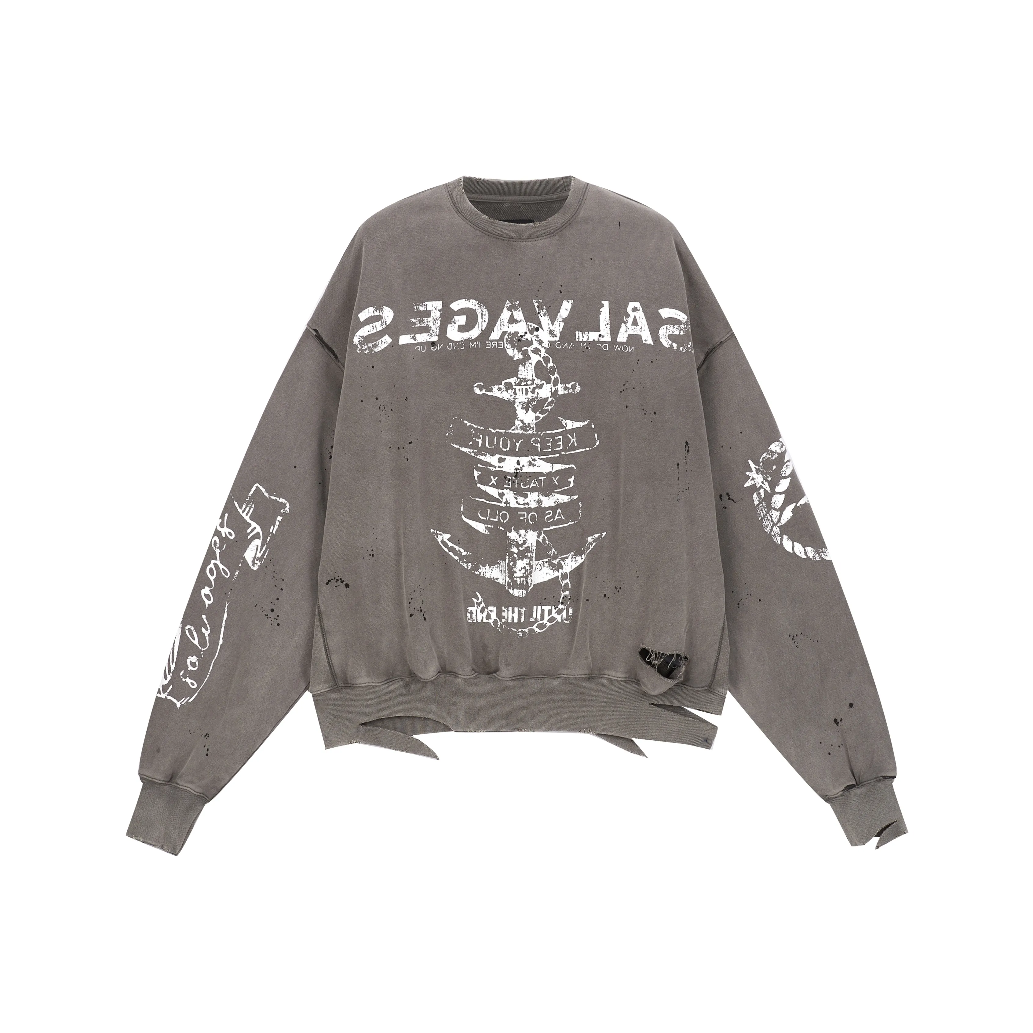 THE SALVAGES FASHION CLUB Толстовка Унисекс Мытый Серый