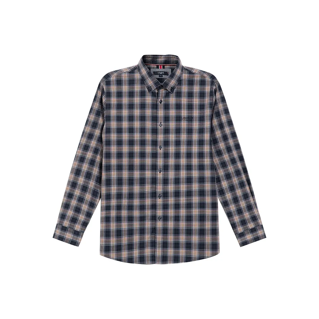 LONDA 1958 Рубашка Мужская Синяя Клетка