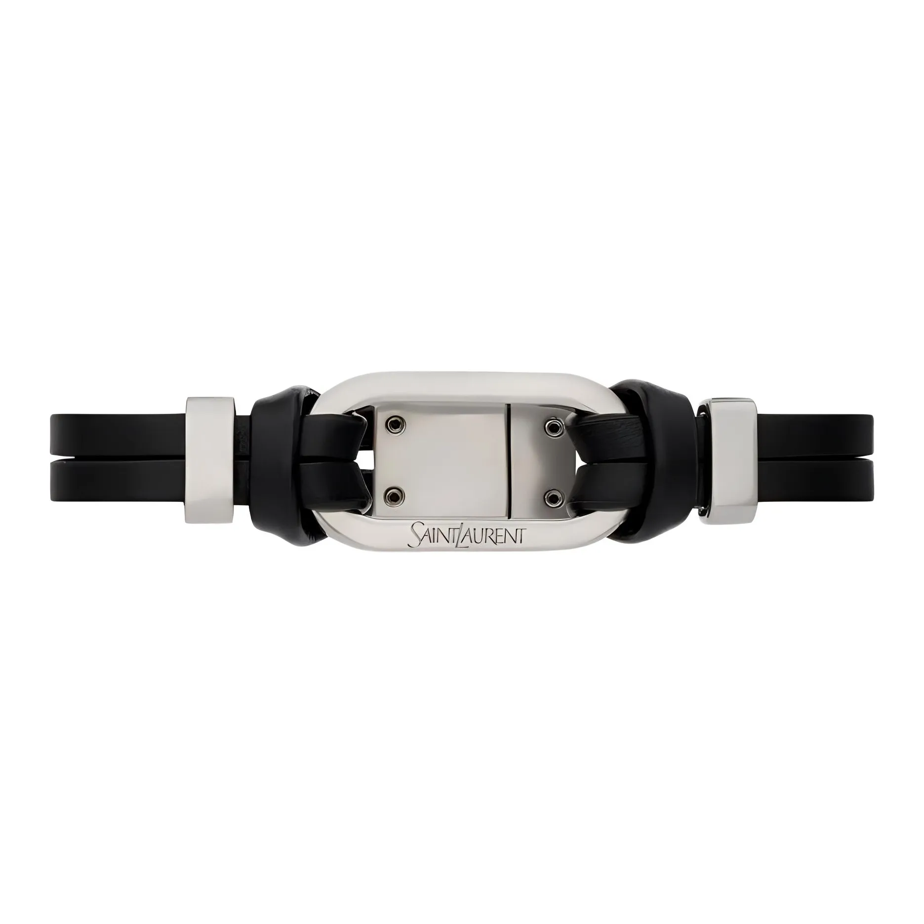 SAINT LAURENT Leather Bracelets Unisex Black