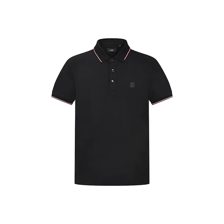 RARE Lapel Short Sleeved T Shirts Polo Shirt Men's Black