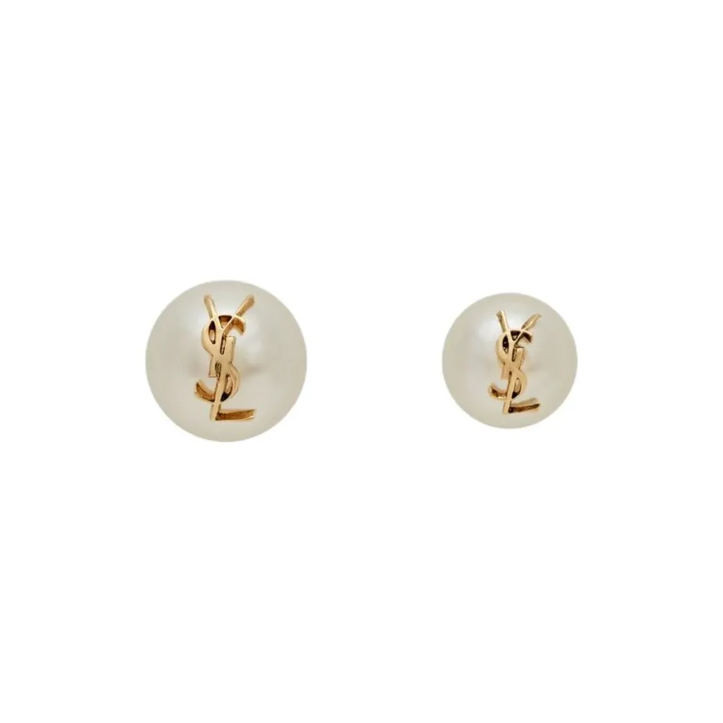 SAINT LAURENT Cassandre Detailed Round Earrings
