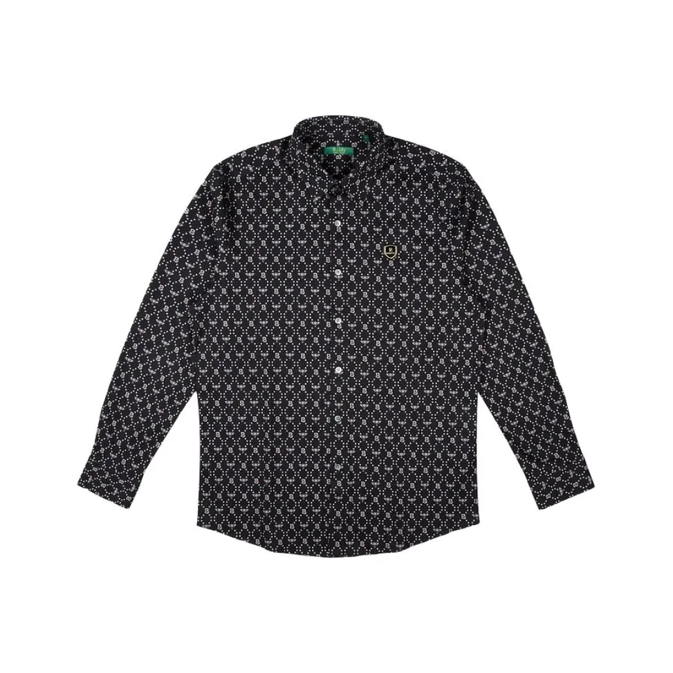 Raidy Boer Рубашка Мужская Черная с цветочным узором