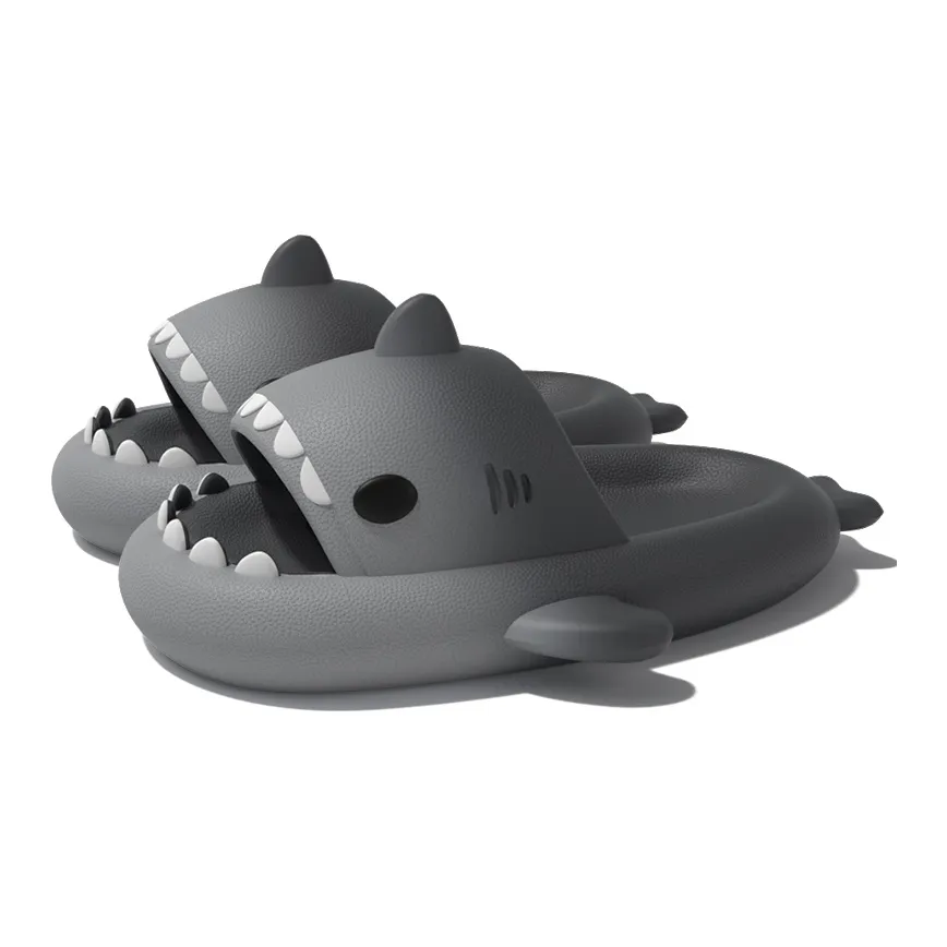 LATE TIME Shark Slippers Men's Summer Outerwear 4cm Platform EVA Indoor Home Couple Cool Slippers, Unisex