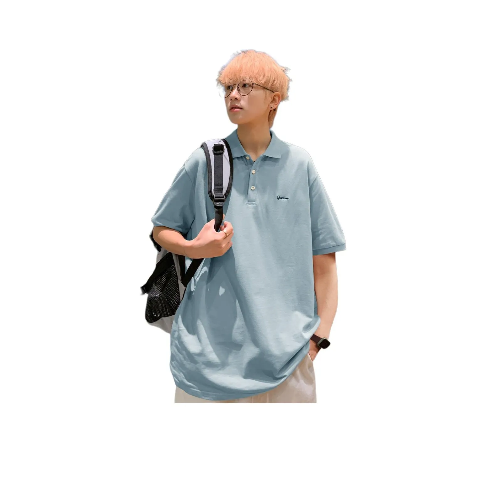 Tonlion Polo Shirt Men's Ice Blue