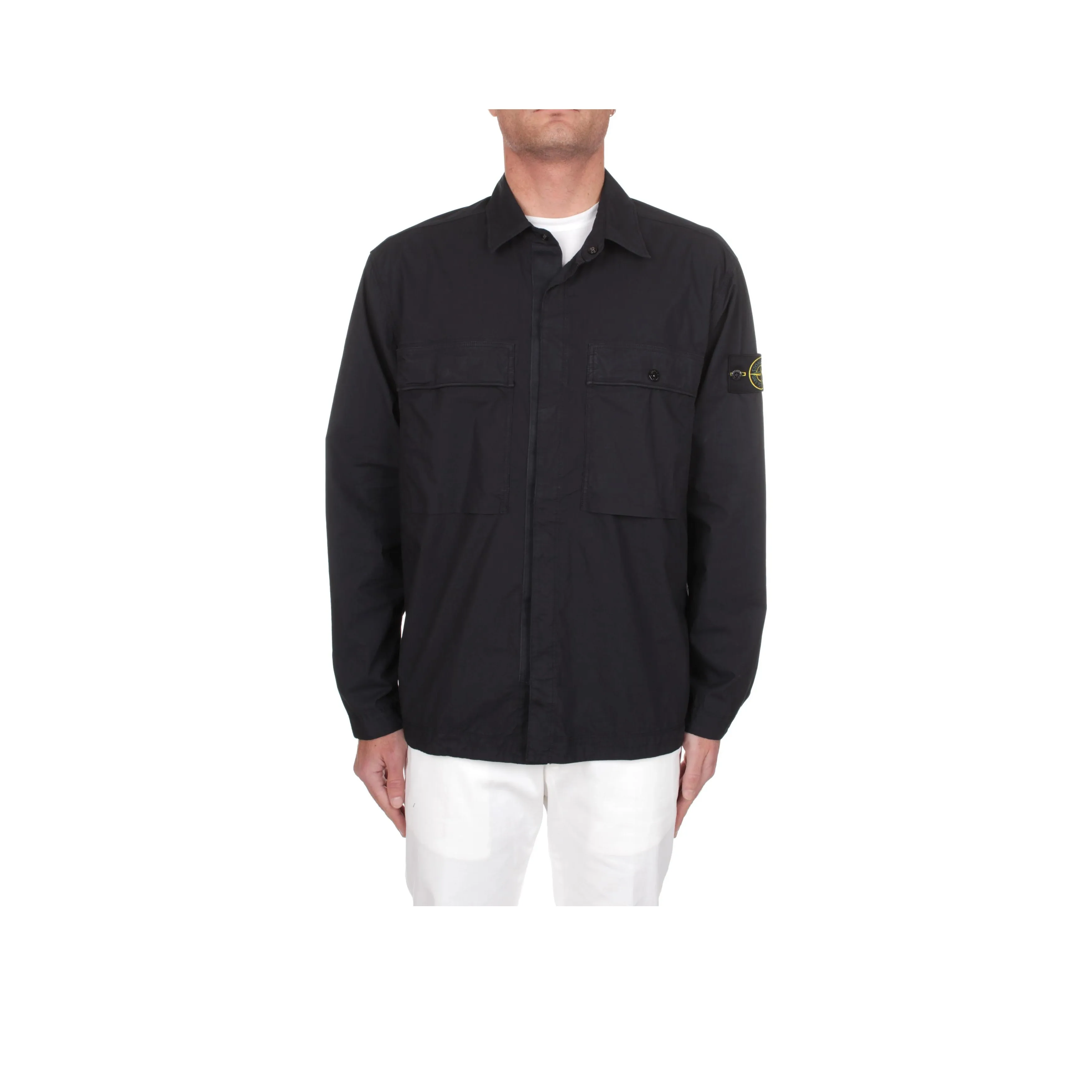 STONE ISLAND Рубашка Мужская Темно-синяя