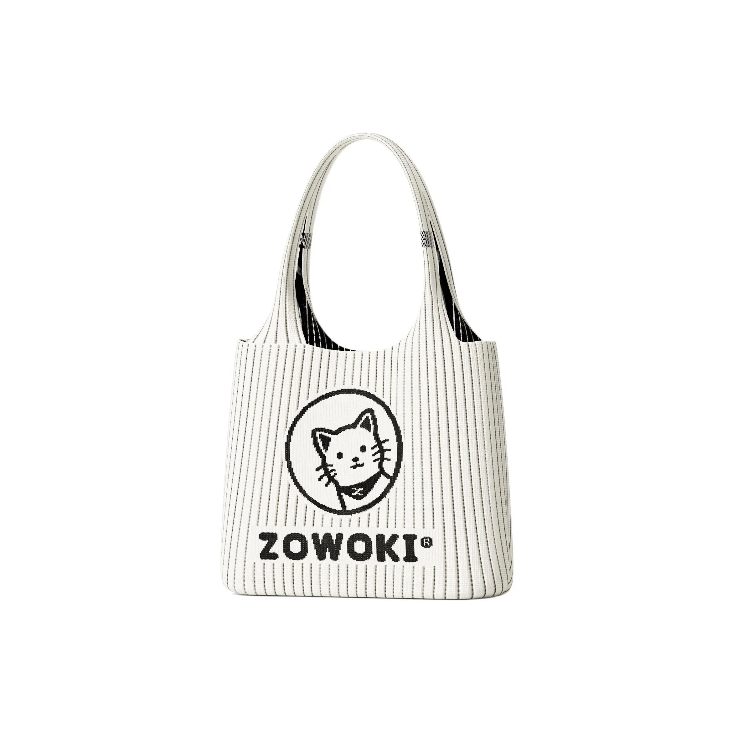 Zowoki Трикотажная ткань Сумка на плечо Стандартная Женская Белая КАМЕЛ