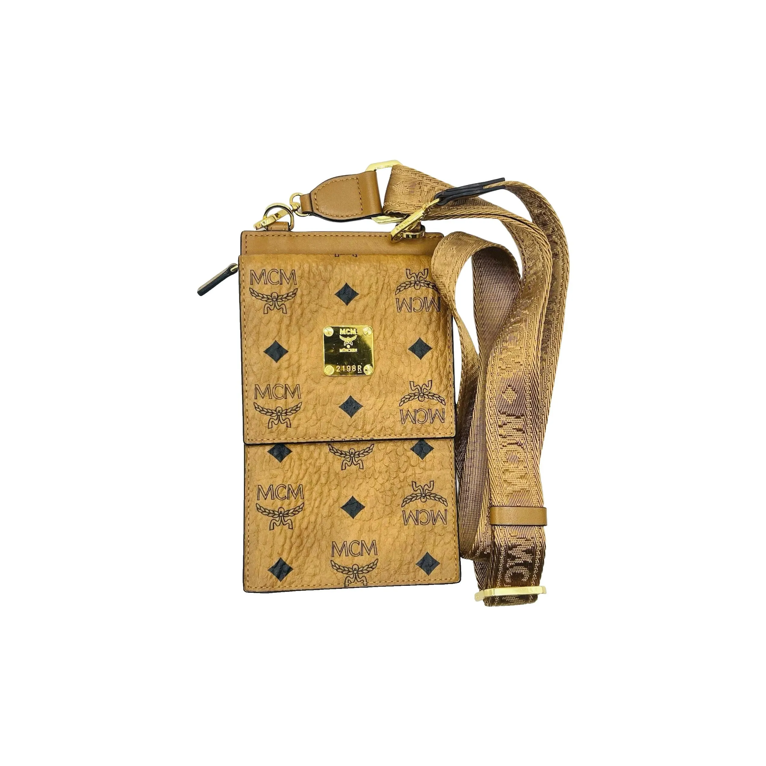 MCM Visetos Картхолдер из искусственной кожи унисекс цвет коньячный