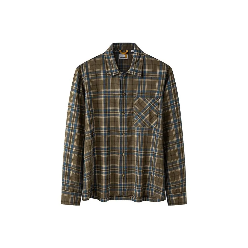 Timberland Рубашка Мужская Синяя Зеленая