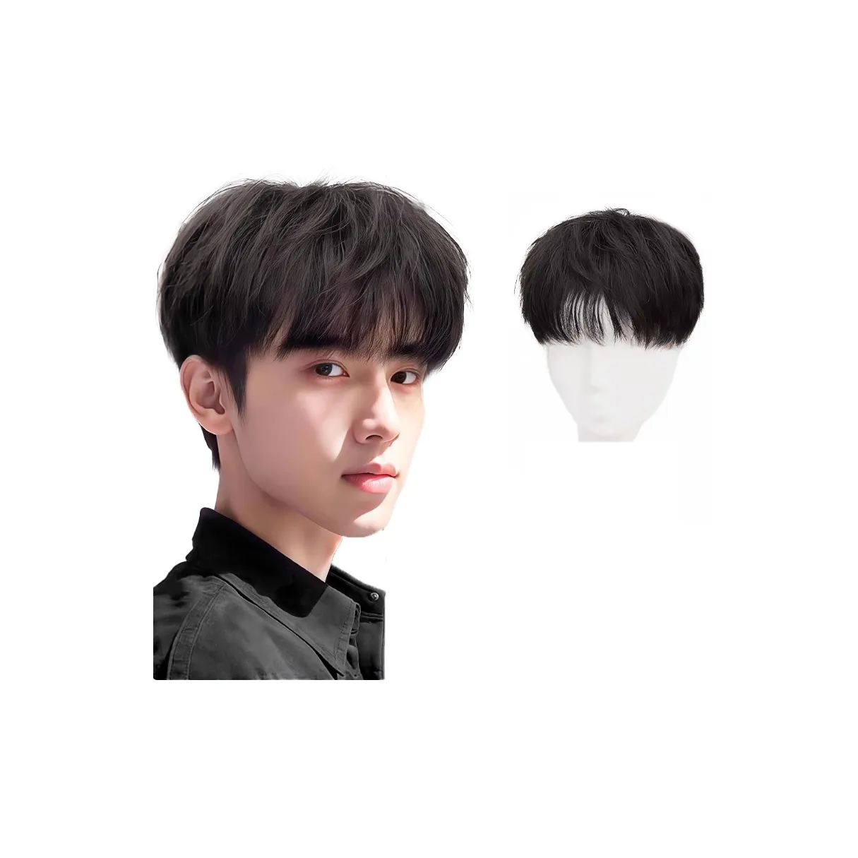 YUNQING Корейский стиль Микро Notch Cracked Пластина Мужская Перука