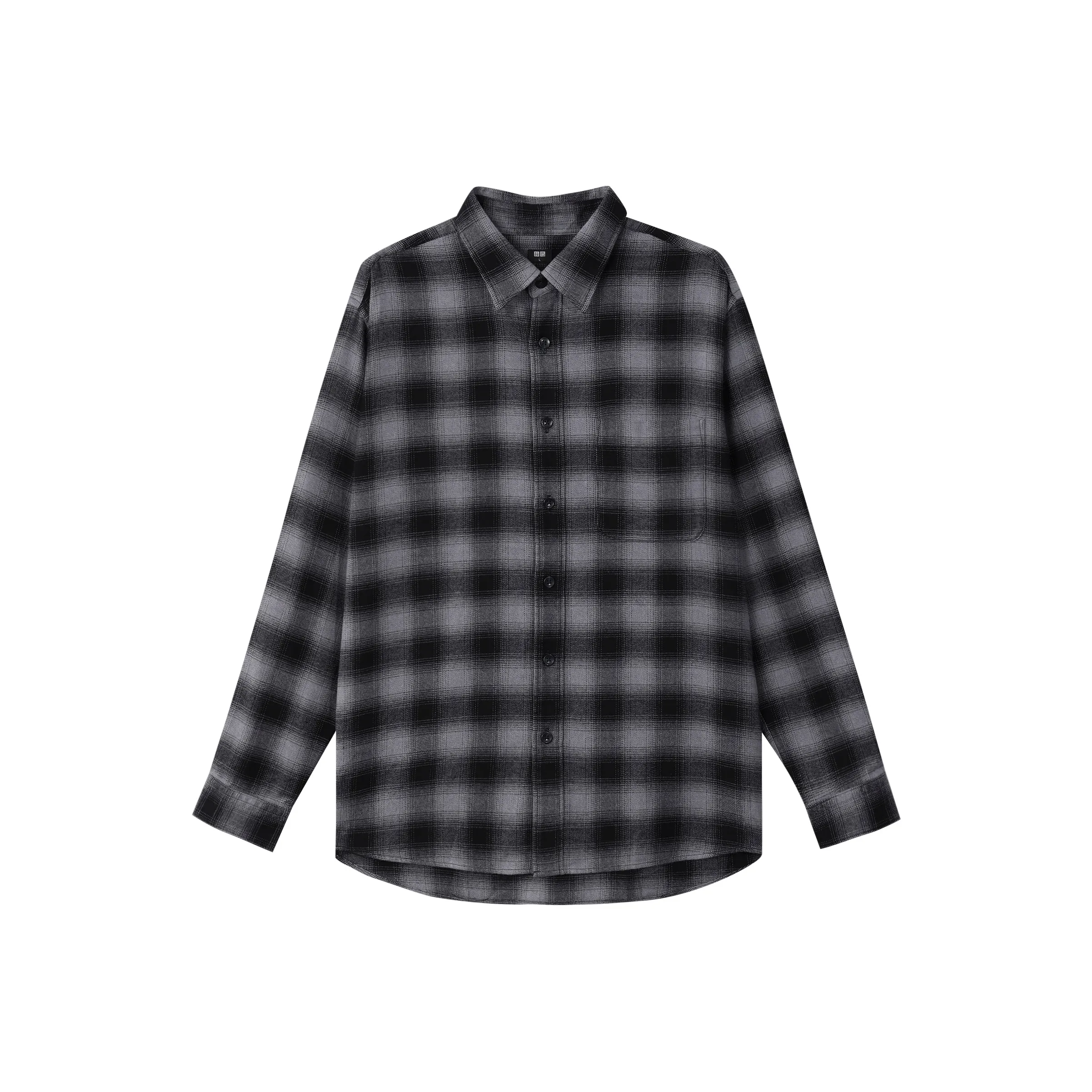 UNIQLO Рубашка Мужская Asphalt Серый