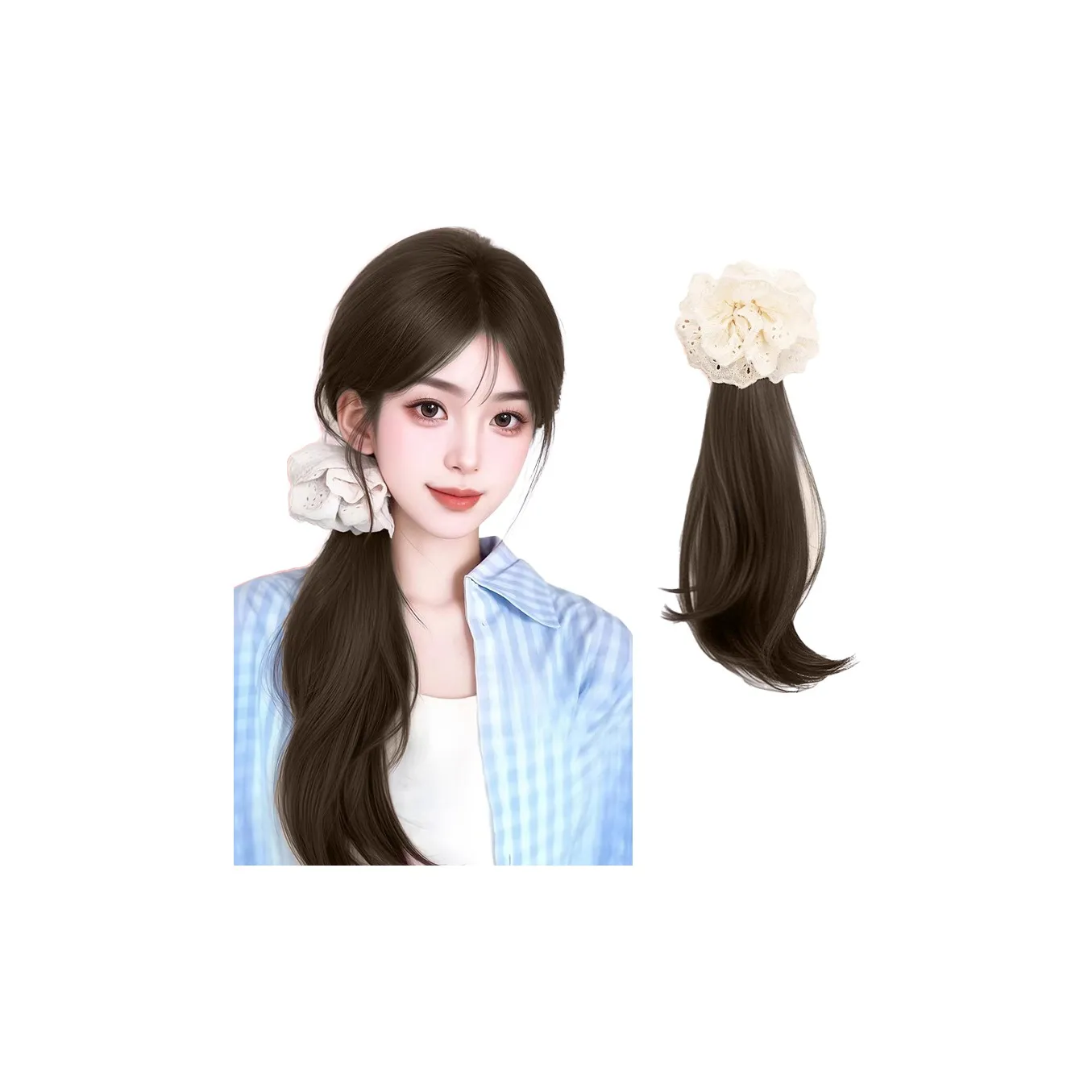 MUYAN Большая резинка для волос с микрокудряшками боковая коса