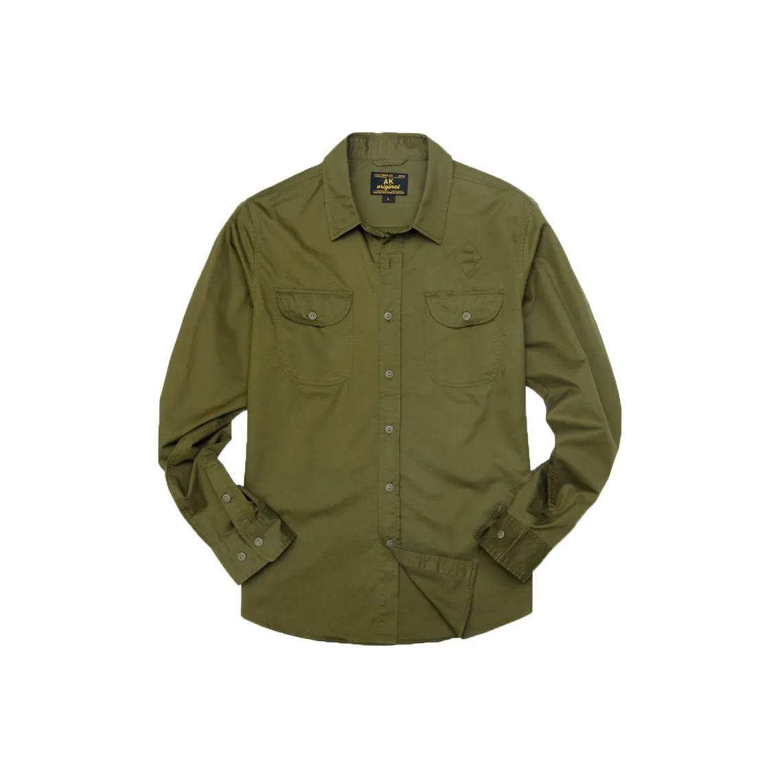 AKCLUB Original Series Длинный рукав Мужская рубашка Армейский хаки