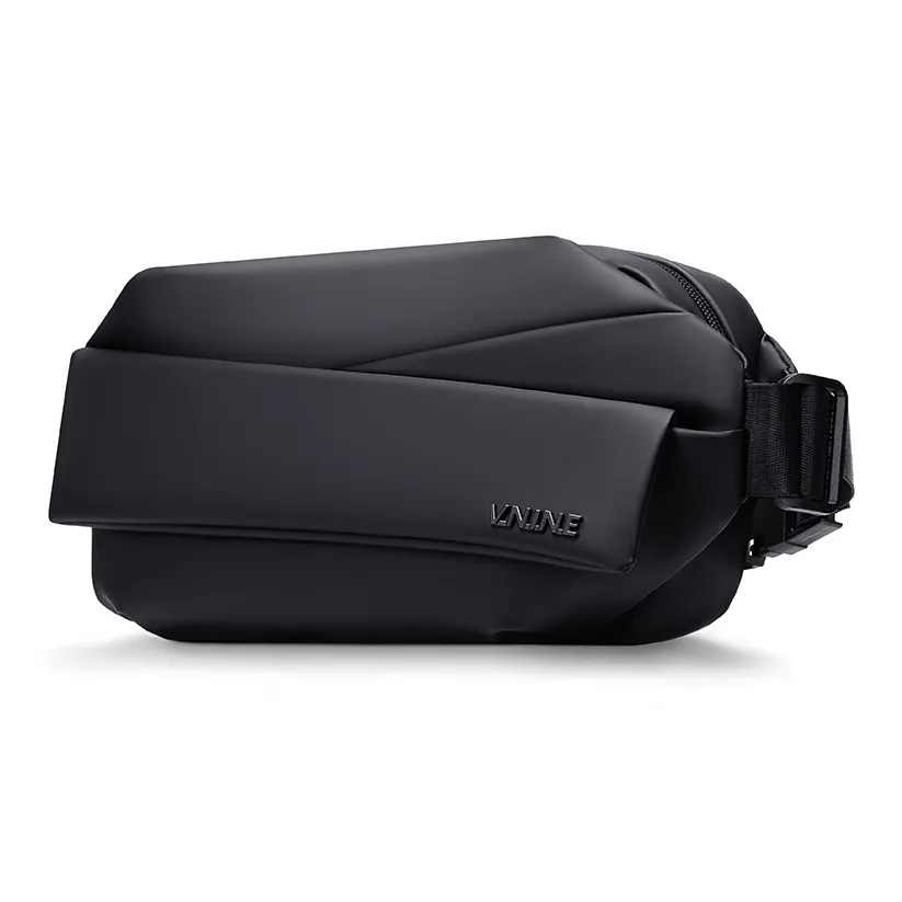 V.NINE Fabric Waist Bag Chest Bag Unisex Obsidian Black